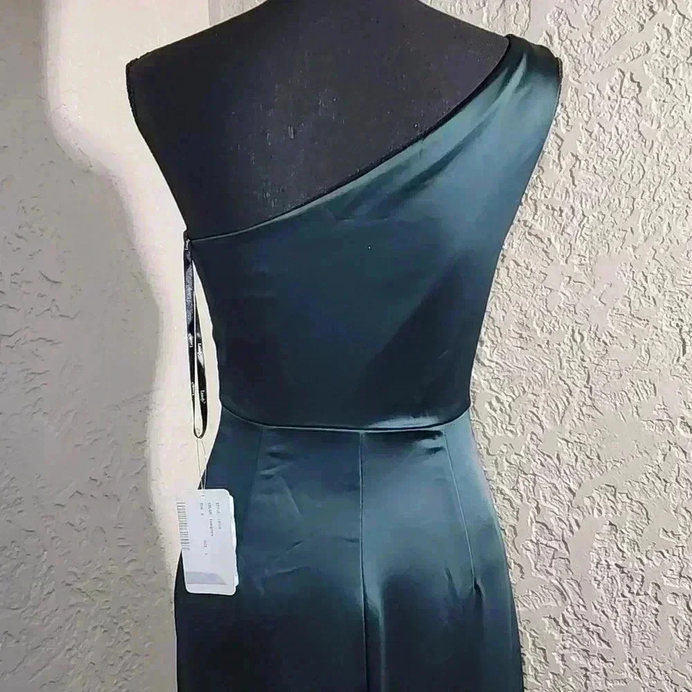 Lovely SATIN Cutout one shoulder maxi dress size 0 - Picture 8 of 14